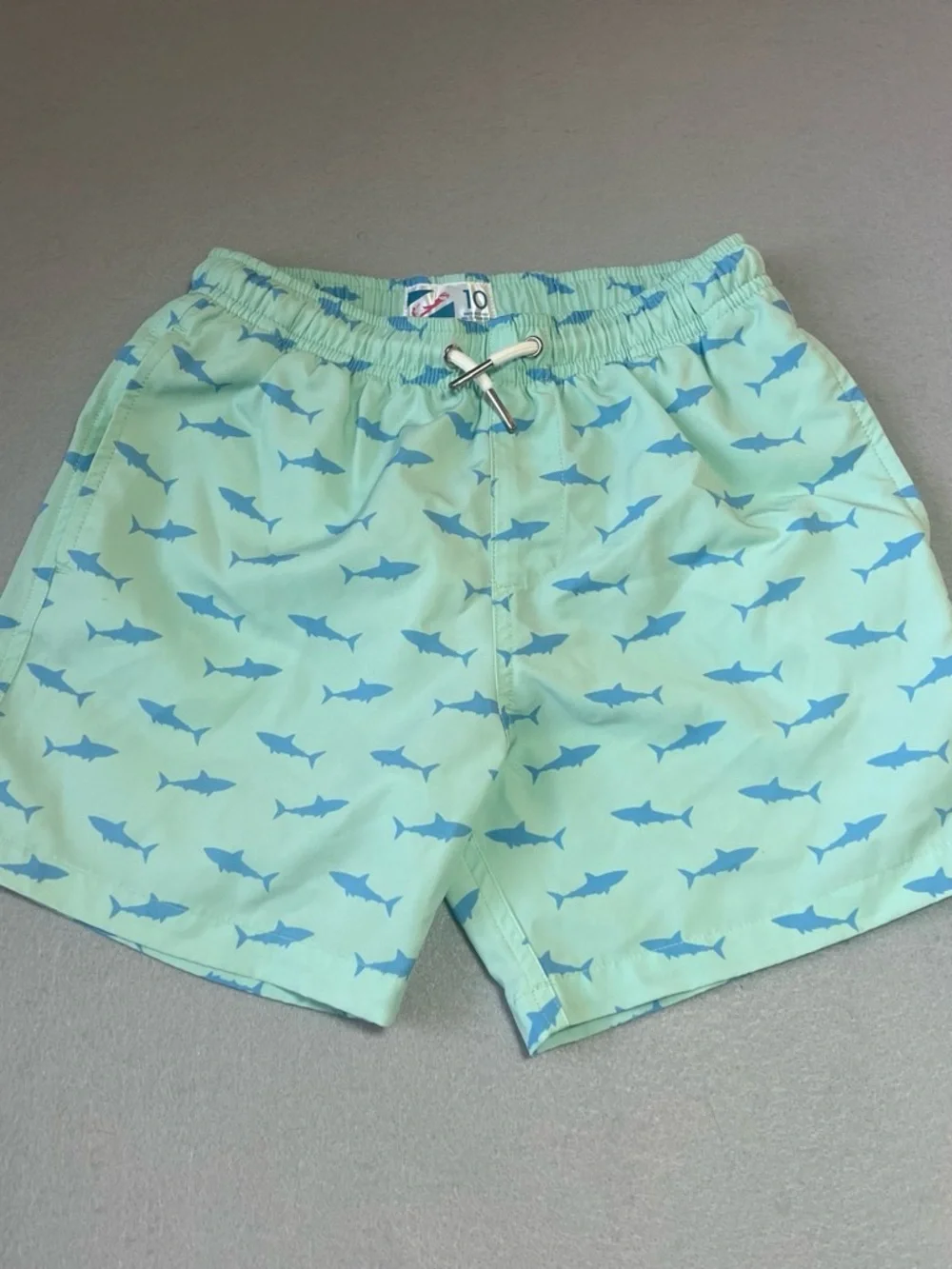 Boys Size 10 Bermies Shark-Print Swim Trunks